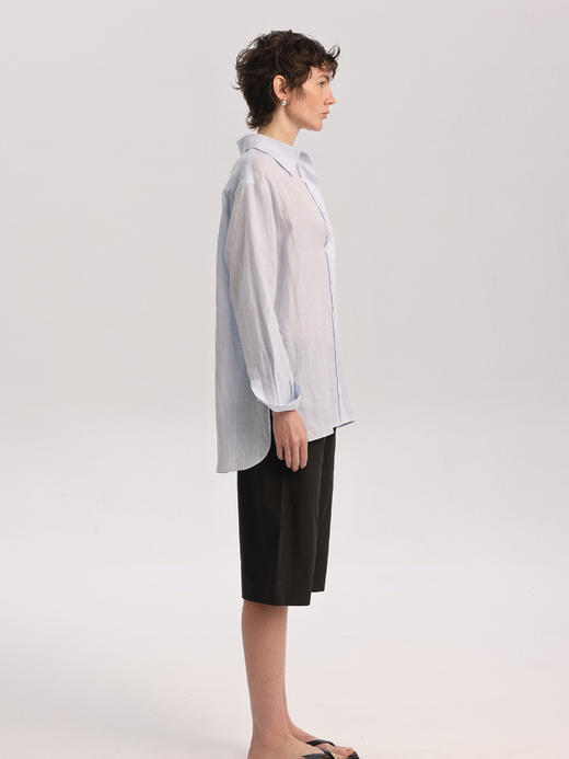THEHOYAN｜TH2504-B  04 oversized linen shirt lightblue 亚麻衬衫 [ 浅蓝 ] 商品图4
