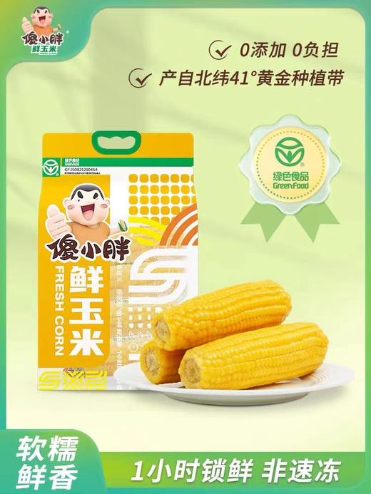 傻小胖鲜玉米400g内蒙古香糯玉米鲜棒真空锁玉米穗非转基因熟玉米 商品图0