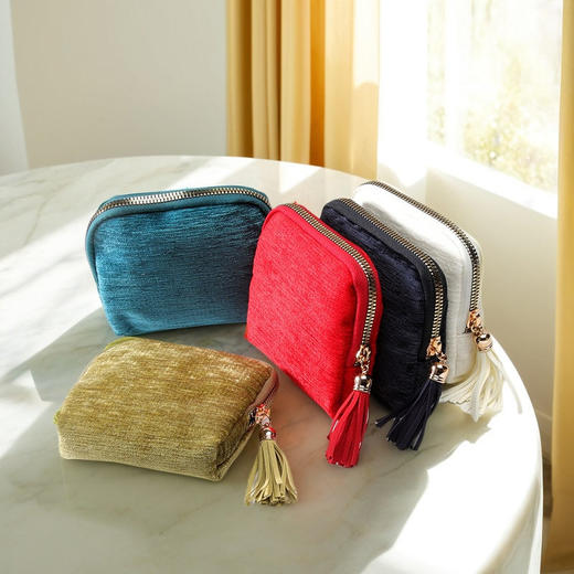 专属便携式首饰收纳包精致首饰收纳包流苏拉链首饰包戒指吊坠手链首饰袋便携珠宝收纳袋 商品图1