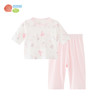 贝贝怡夏季新款男女宝宝纯棉家居服轻薄透气短袖T恤七分裤睡衣套装ZB2ET066 商品缩略图5
