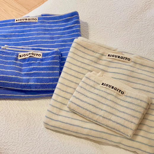 RIGURGITO条纹毛浴巾组合装，手感绵软，100%新疆棉，快速吸水，越洗越蓬松 商品图0