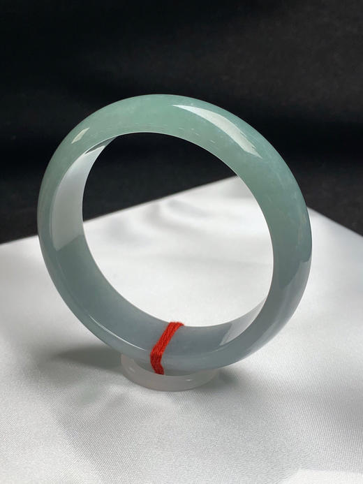 620289，60.5圈口，糯化蓝底正圈平安镯，宽版，晴蓝底色，种水好，微透手 商品图2