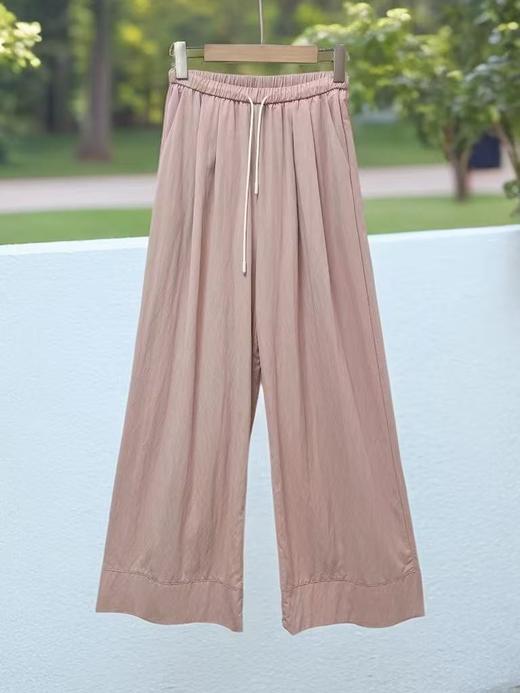 七夕福利-NO退｛休闲裤2025｝815宽边压皱肌理感直筒长裤-喜出 商品图8