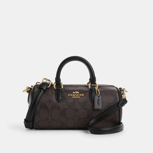 COACH 奥莱款女士PVC配皮单肩斜挎手提包 商品图0