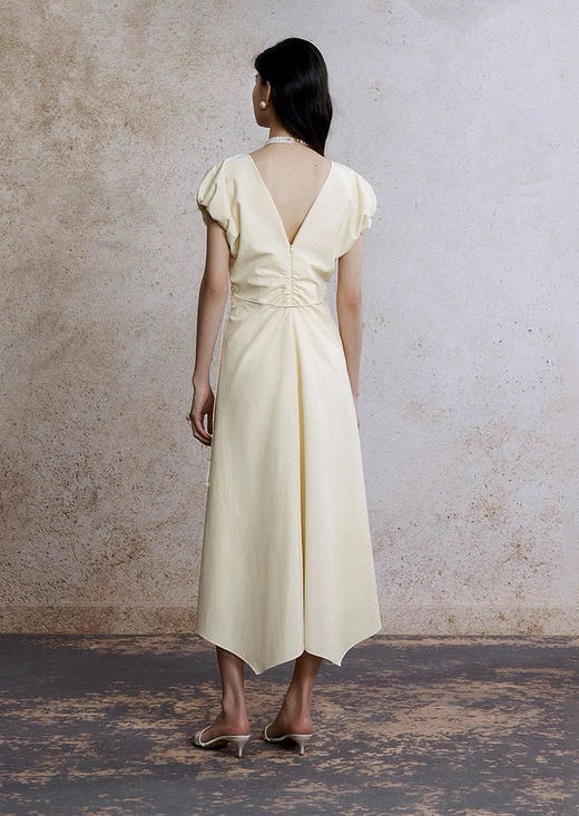 致ZHI解语花法式V领花苞连衣裙062107 商品图10