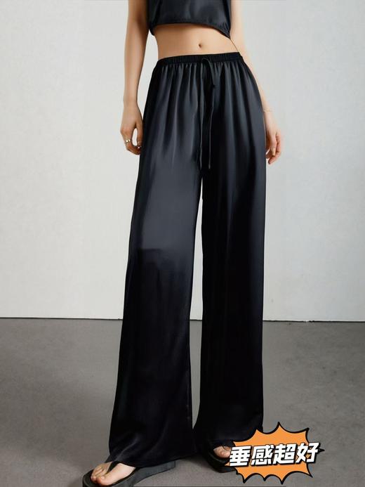 ｛休闲裤2025｝手抓文5891仿醋酸缎面超垂感休闲裤-喜出 商品图5