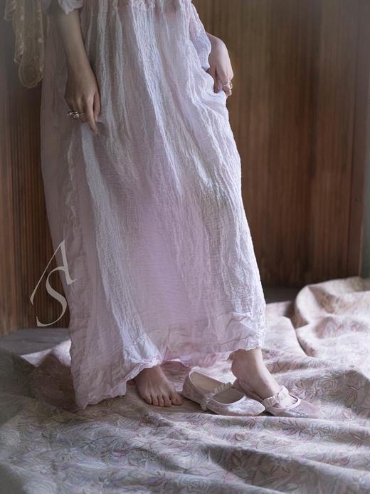 Daniela Gregis  樱花粉伴带丝绒芭蕾鞋 商品图4