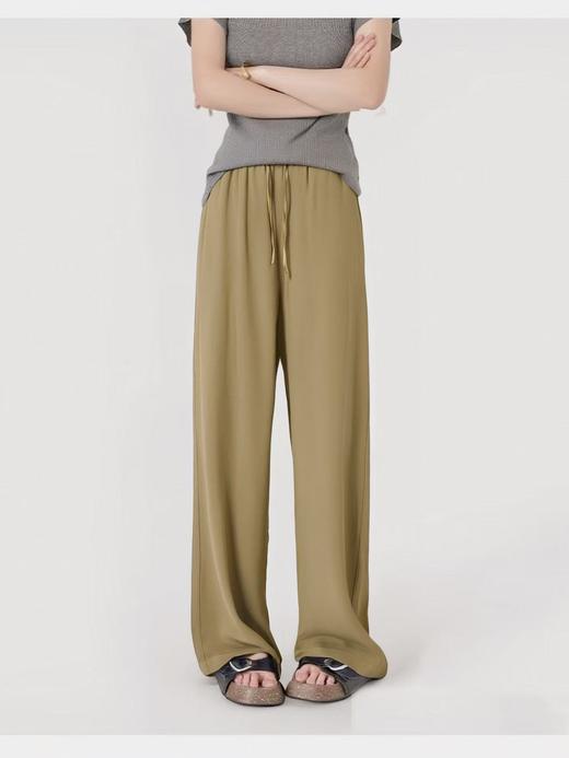 七夕福利-NO退｛休闲裤2025｝8663天丝亚麻夏季清爽直筒品质拖地裤直筒裤-喜出 商品图0