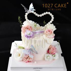 1027CAKE |   鲜花蛋糕  爱心珍珠（需提前2-3天预定）