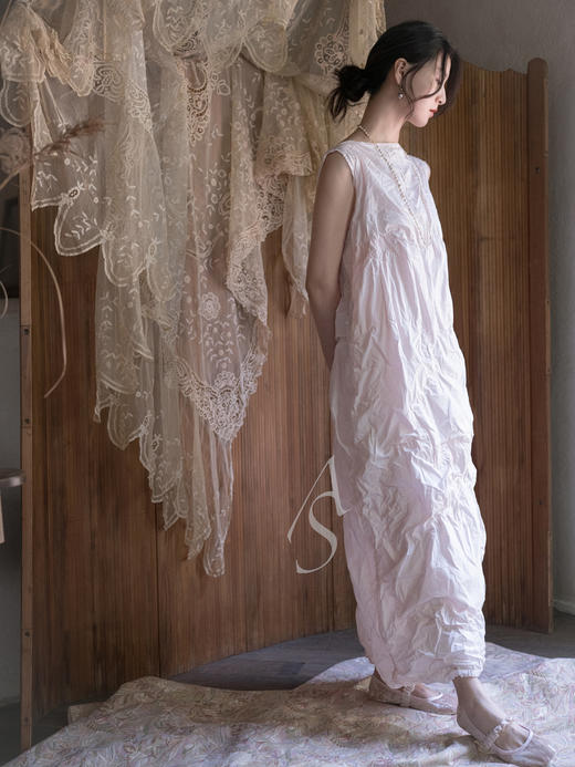 Daniela Gregis  樱花粉伴带丝绒芭蕾鞋 商品图6