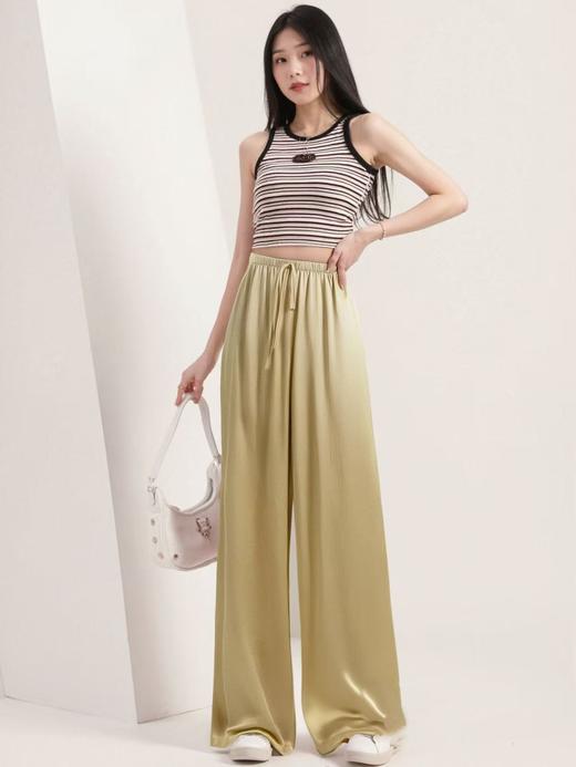 8.10秒杀~超垂 手抓文5891仿醋酸缎面超垂感休闲裤-喜出 商品图2