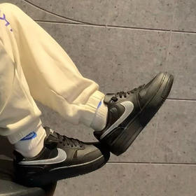 【库存有限 无货将做退款】Nike耐克女鞋25春新款GAMMA FORCE 黑银 厚底低帮板鞋HQ1674-001