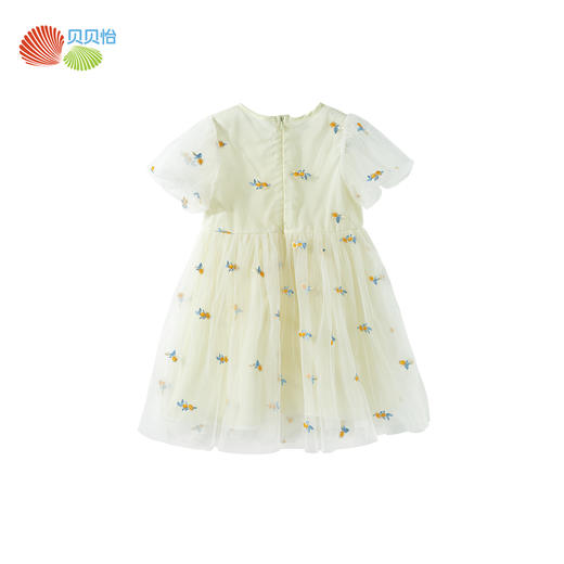 贝贝怡夏季新款女童短袖连衣裙轻薄透气网纱裙时尚百搭宴会公主短裙ZB2EQ018 商品图6