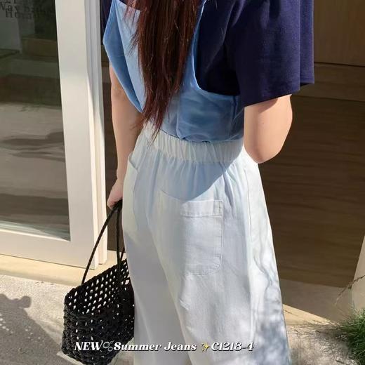 爆款｛休闲裤2025｝3296/1218天丝棉～木耳边挺括直筒裤九分-喜出 商品图7