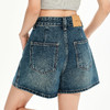 罗蒙女士夏季时尚通勤复古牛仔短裙好穿低腰显瘦a字包臀半身裙 商品缩略图6
