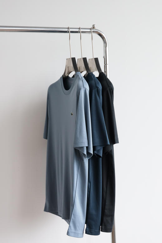 L.A.C 法西小渔 丝光水溶棉 圆领短袖T恤 TX553 商品图5