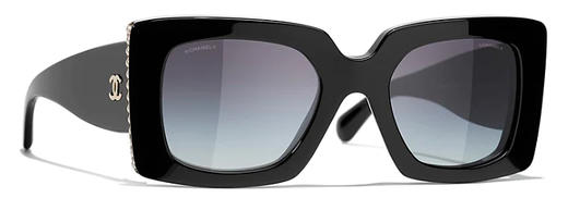 CHANEL 黑色女士方形太阳镜 商品图0
