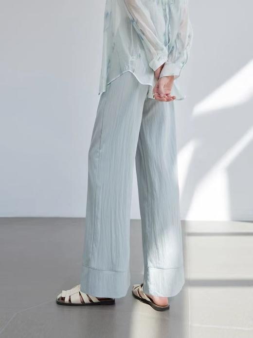 七夕福利-NO退｛休闲裤2025｝815宽边压皱肌理感直筒长裤-喜出 商品图2