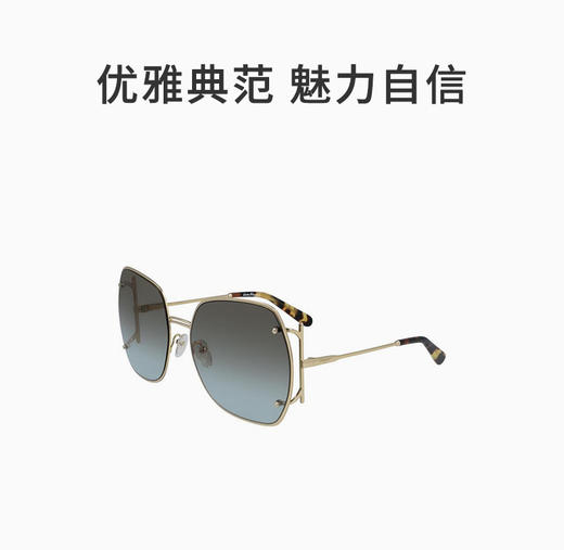 SALVATORE FERRAGAMO 女金色女士方形太阳镜 商品图0