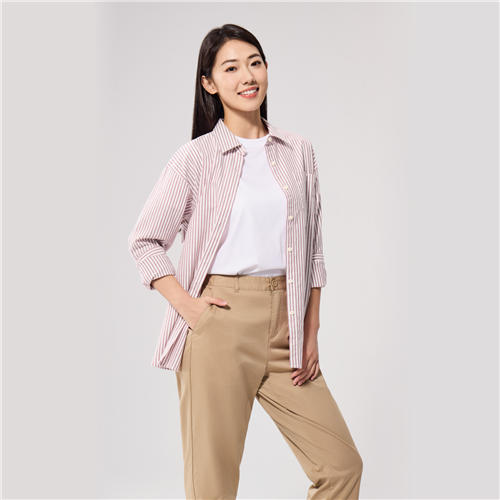 佐丹奴女装25年新款蔚蓝经典系列长袖棉衬衫05345002 商品图4