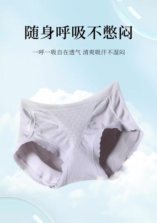 （59一盒三条）优氧蚕丝中高腰内裤全天候呵护健康透气舒适1295067 商品图6