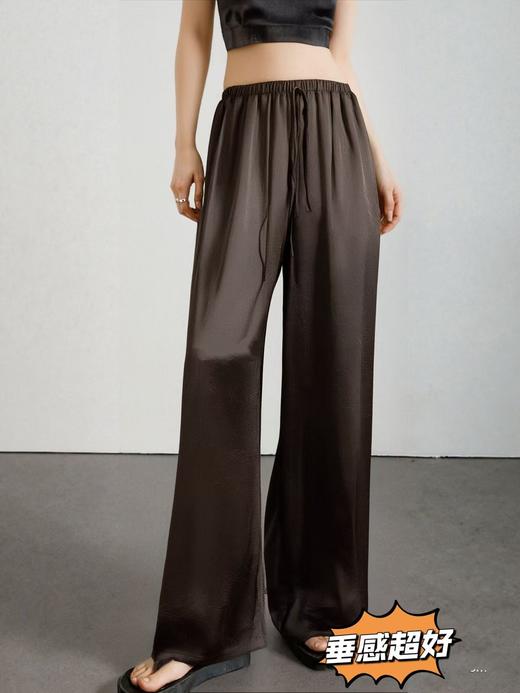 ｛休闲裤2025｝手抓文5891仿醋酸缎面超垂感休闲裤-喜出 商品图6