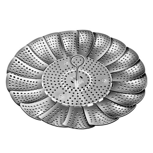 【跨境出口德国不锈钢折叠蒸笼】折叠304不锈钢蒸笼架蒸屉厨房加厚蒸锅篦子隔水架多功能伸缩蒸架 商品图4