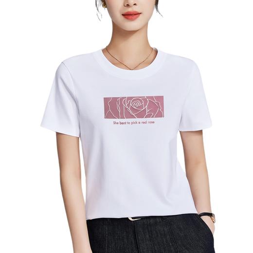 「自」全新升级【铂金会员109/天猫149/差价40】(04123)洛诗琳凉感液氨丝光棉T2025夏圆领正肩显瘦凉感休闲上衣 商品图4