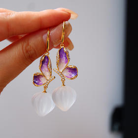 白水晶珐琅设计款耳饰 CR