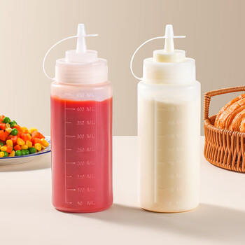 拜杰挤酱瓶食品级番茄酱沙拉挤压瓶酱料蜂蜜果酱汁壶调料瓶2个装450ml 商品图6