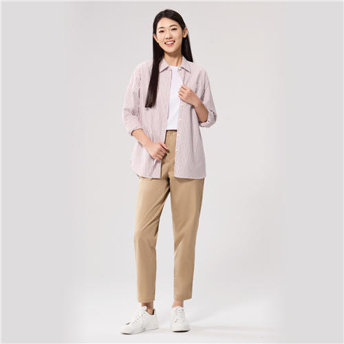 佐丹奴女装25年新款蔚蓝经典系列长袖棉衬衫05345002 商品图5