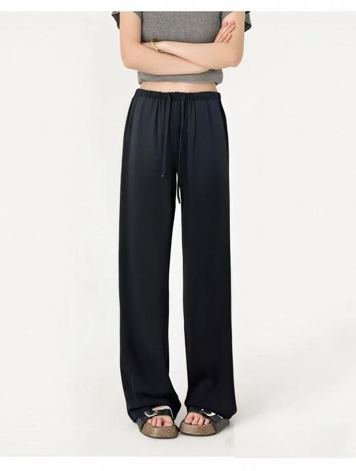 七夕福利-NO退｛休闲裤2025｝8663天丝亚麻夏季清爽直筒品质拖地裤直筒裤-喜出 商品图4