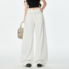 罗蒙女士白色花边阔腿牛仔裤女夏季薄款高腰宽松垂感直筒拖地长裤 商品缩略图1