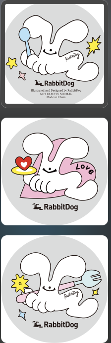 兔子狗丨58mm双闪吧唧