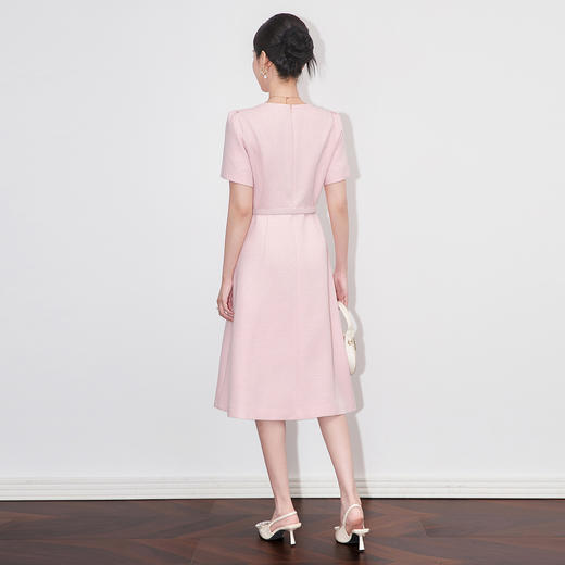 「高货wl」全新升级【铂金会员330/天猫449/差价119】(15105)洛诗琳优雅小香风连衣裙2025夏季立裁A摆收腰显瘦裙子女 商品图2