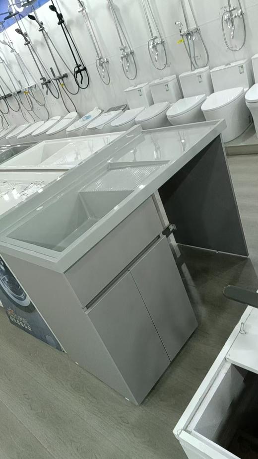 樱花 洗衣柜 浅灰 1.2米 配方斗浅灰盆 左盆 商品图0