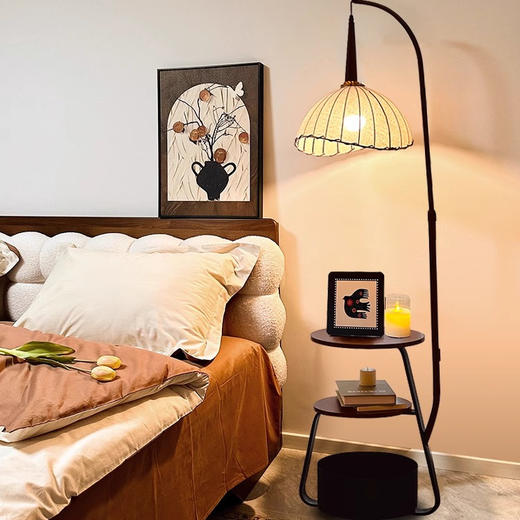 百搭钓鱼灯✨氛围感拉满！护眼灯+置物架一体化，客厅卧室都能用💡360°旋转随心调，潮人都在抢！李佳琦直播间同款落地灯 商品图0