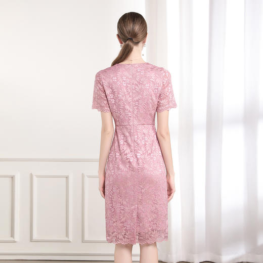 「高货deo」全新升级【铂金会员395/天猫529/差价134】(01117)洛诗琳气质蕾丝连衣裙2025夏季新款V领收腰假两件裙子女 商品图3