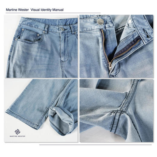 MartineWester马丁男宽松直脚薄款天丝牛仔长裤11115225 商品图5