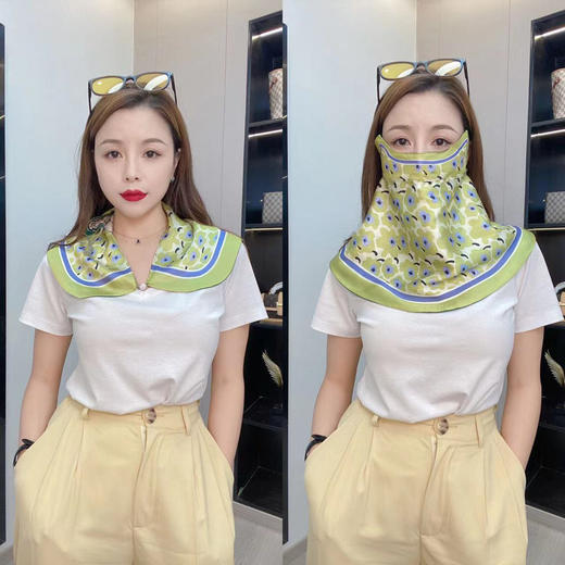 【时尚透气护眼面罩，夏日必备！】网红透气护眼角夏防晒面罩 女骑车面纱遮阳脸罩 脖子假领子披肩两用-QQ 商品图6