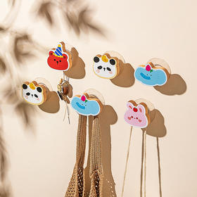 摩登主妇动物派对实木挂钩免打孔强力承重墙壁门后衣帽无痕贴粘钩