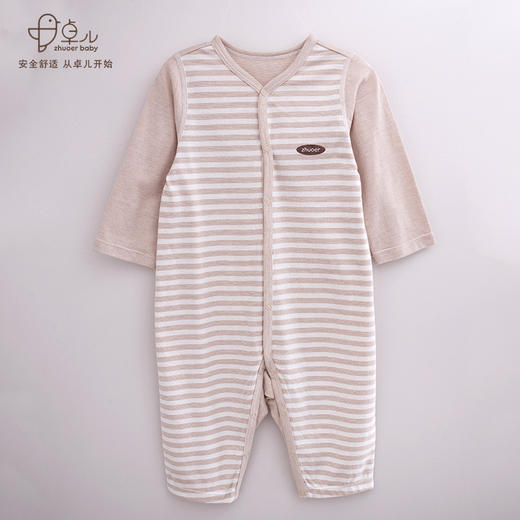 【长袖对襟哈衣】卓儿宝宝夏季薄款长袖对襟连体衣 纯棉A类哈衣爬服 商品图1