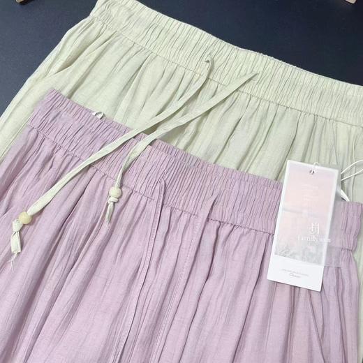 ｛休闲裤2025｝8520夏季薄款压皱麻休闲直筒裤-喜出 商品图3