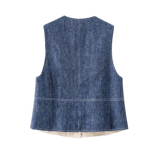 「K」洛诗琳05613新中式复古马甲2025夏季双面穿撞色上衣10380 商品图1