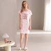 芬腾女士睡裙夏季薄款短袖睡衣中裙休闲加大码可外穿家居裙连衣裙 商品缩略图4