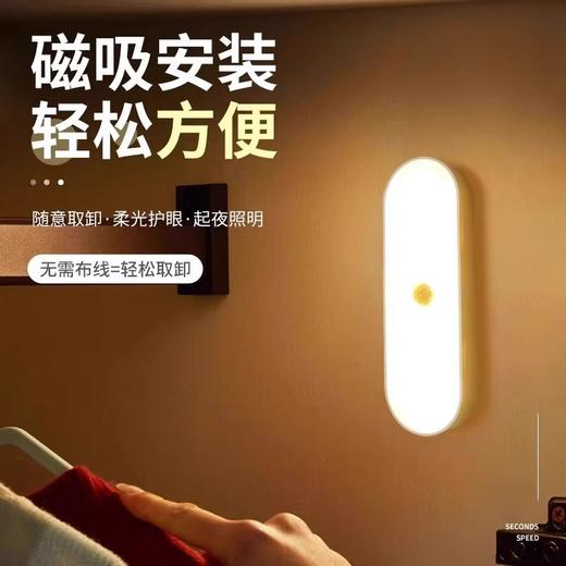 人体感应小夜灯✨磁吸安装超方便，柔光护眼更贴心！人来即亮，人走渐灭🌙楼道、床边、衣柜全能适配，智能充电再无黑暗困扰💡 商品图1