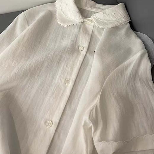 「K」洛诗琳05201气质娃娃领衬衫2025夏季新款法式纯棉上衣10406 商品图2