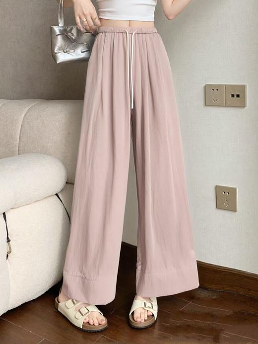 七夕福利-NO退｛休闲裤2025｝815宽边压皱肌理感直筒长裤-喜出 商品图7