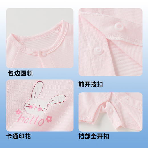 贝贝怡纯棉A类2件装夏季新款男女宝宝轻薄连体衣柔软透气哈衣爬爬服ZB2EL016 商品图8