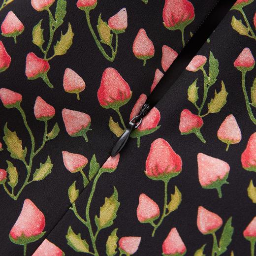 「高货wl」全新升级【铂金会员312/天猫419/差价107】(14912)洛诗琳气质草莓印花连衣裙2025夏季复古名媛收腰显瘦A字裙 商品图3